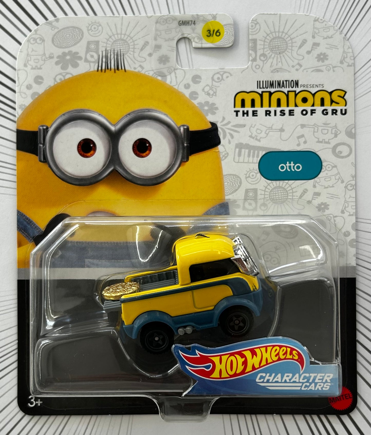 Mattel Hot Wheels Diecast Character Cars 1:64 - Otto Minions: The Rise of Gru 3/6