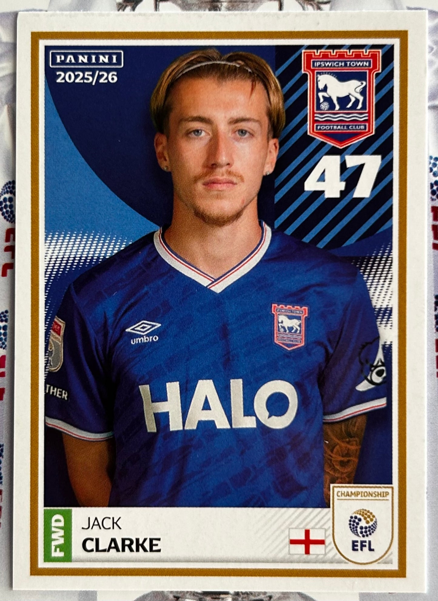 Panini EFL 2025-26 Sticker Collection - Single IPSWICH TOWN Stickers (#143 - #160)