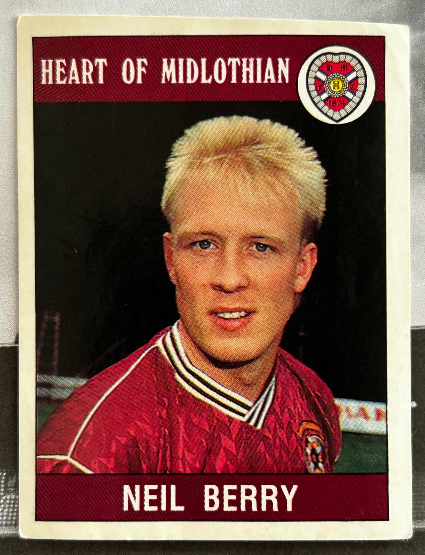 Panini Football 90 Sticker - NEIL BERRY (HEART OF MIDLOTHIAN) #404