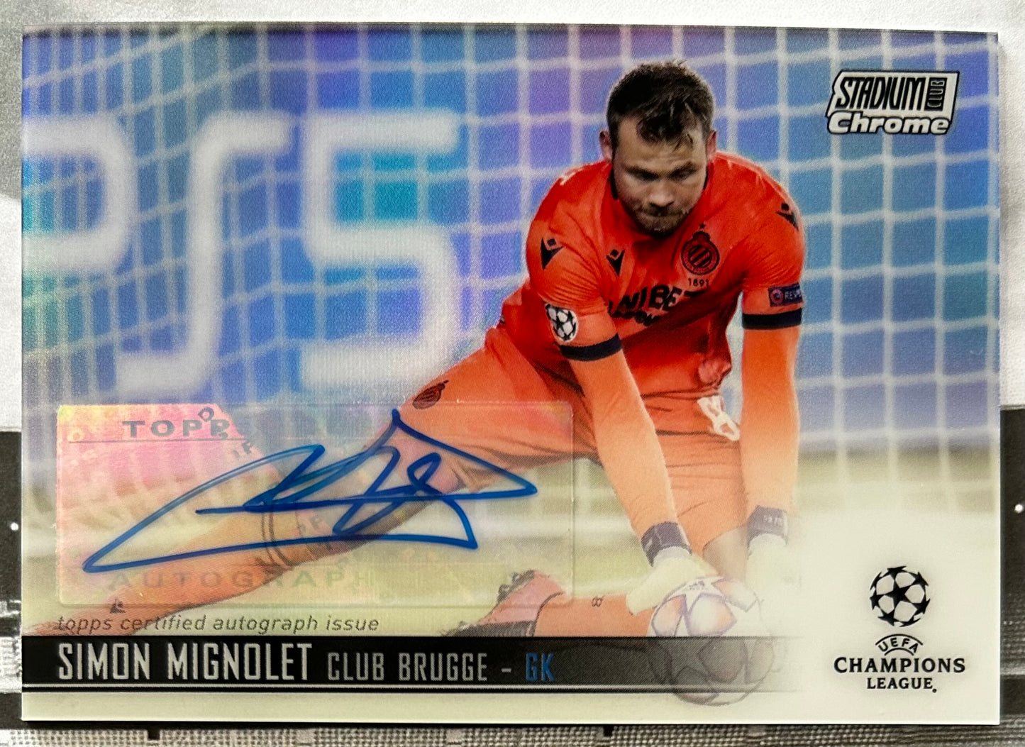 2020-21 Topps Stadium Club Chrome UCL - SIMON MIGNOLET (CLUB BRUGGE) Chrome Autograph #CA-SM