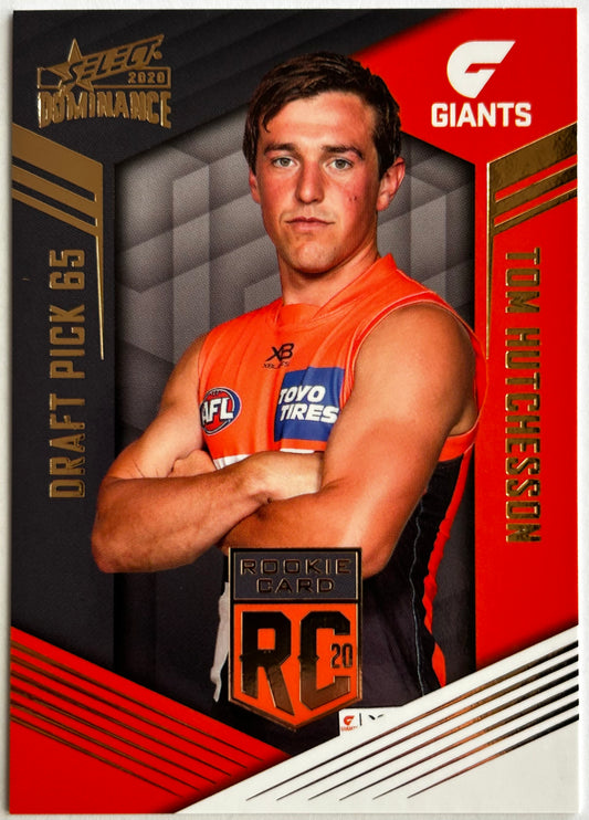 2020 AFL Select Dominance - TOM HUTCHESSON (GWS GIANTS) Rookie Card RC65 /295