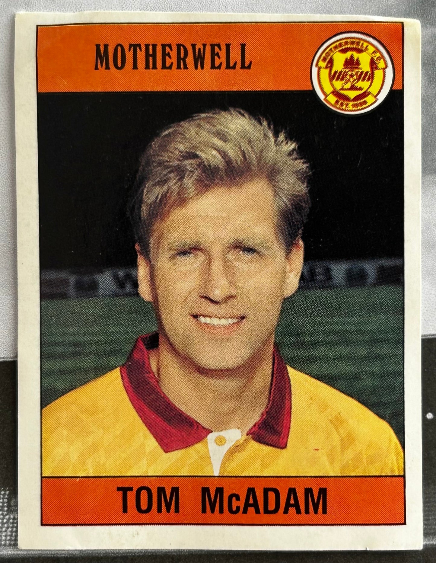 Panini Football 90 Sticker - TOM McADAM (MOTHERWELL) #431