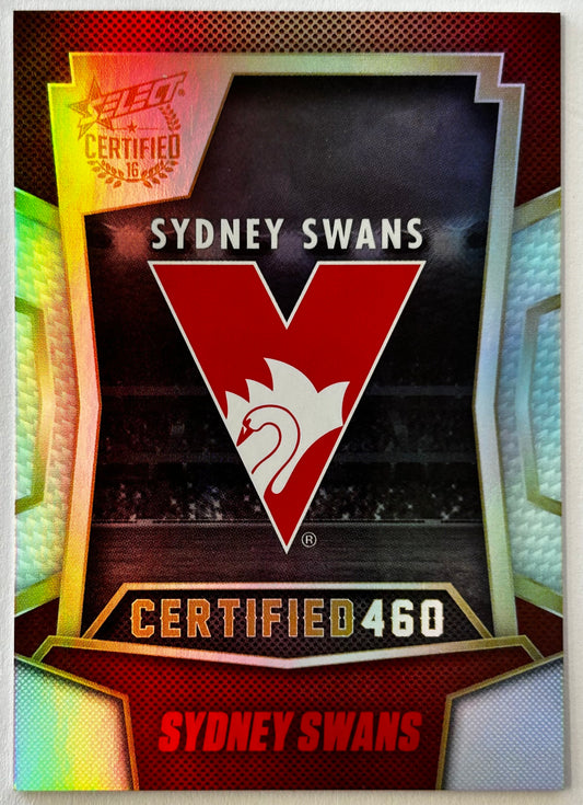 2016 AFL Select Certified - SYDNEY SWANS LOGO Certified 460 C185 /460