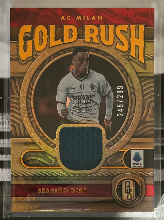 2022-23 Panini Chronicles Gold Standard Serie A Soccer - SERGINO DEST (AC MILAN) Gold Rush Patch GR-SD /299