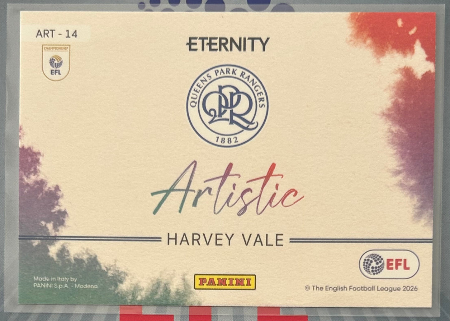 Panini EFL Eternity 2025-26 - HARVEY VALE (QPR) Artistic ART-14