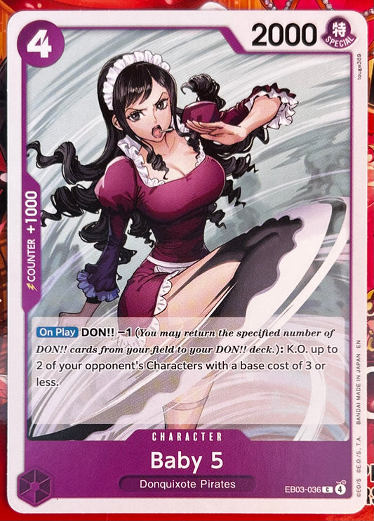 EB03-036 BABY 5 One Piece Character Card (Purple) English