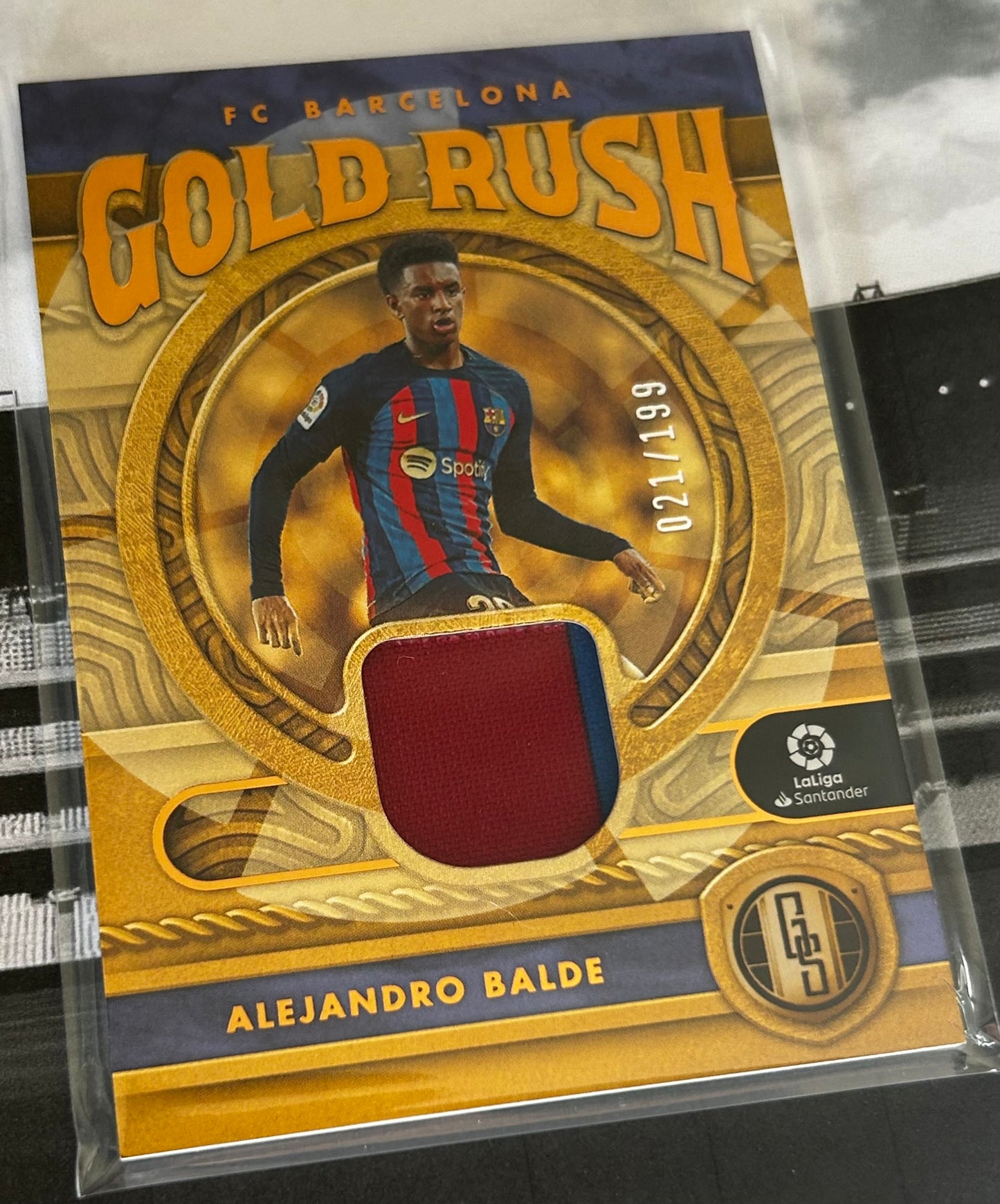 2022-23 Panini Chronicles Gold Standard La Liga Soccer - ALEJANDRO BALDE (FC BARCELONA) Gold Rush Patch GR-ALB /199