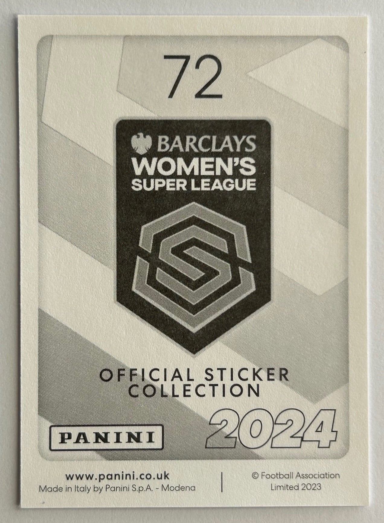 Panini Barclays Women's Super League 2024 - Single ASTON VILLA Stickers (#67 - #83)