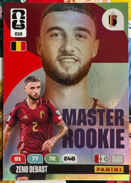 Panini FIFA World Cup 2026 Adrenalyn XL - ZENO DEBAST (BELGIUM) Master Rookie #610