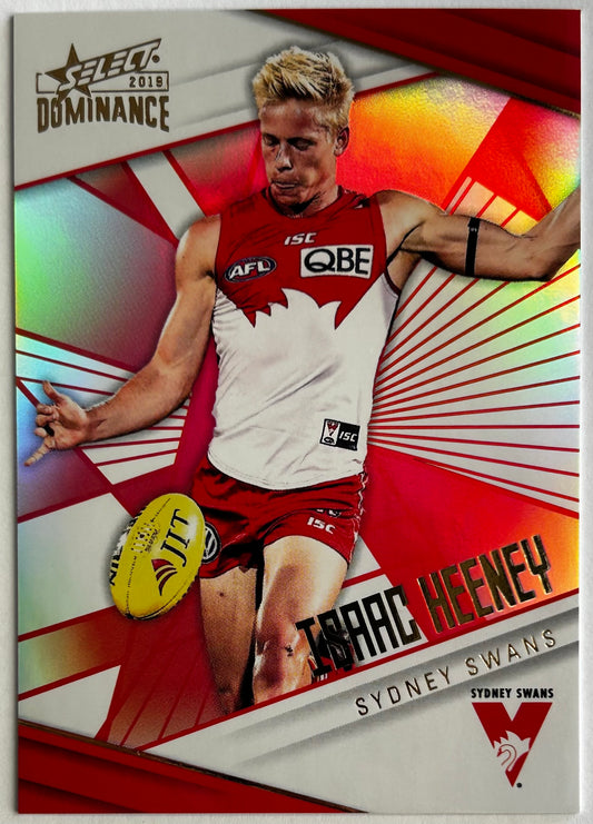 2019 AFL Select Dominance - ISAAC HEENEY (SYDNEY SWANS) Holographic Parallel HP189 /350