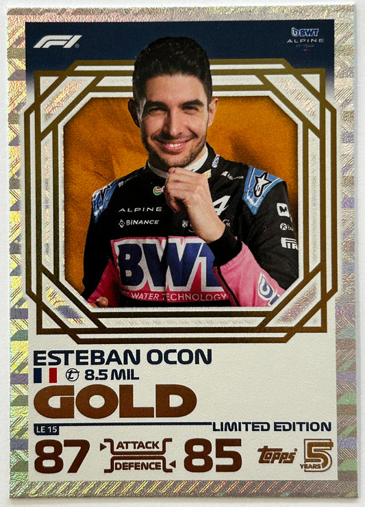 Topps F1 Turbo Attax 2024 - ESTEBAN OCON (BWT ALPINE) Gold Limited Edition LE15