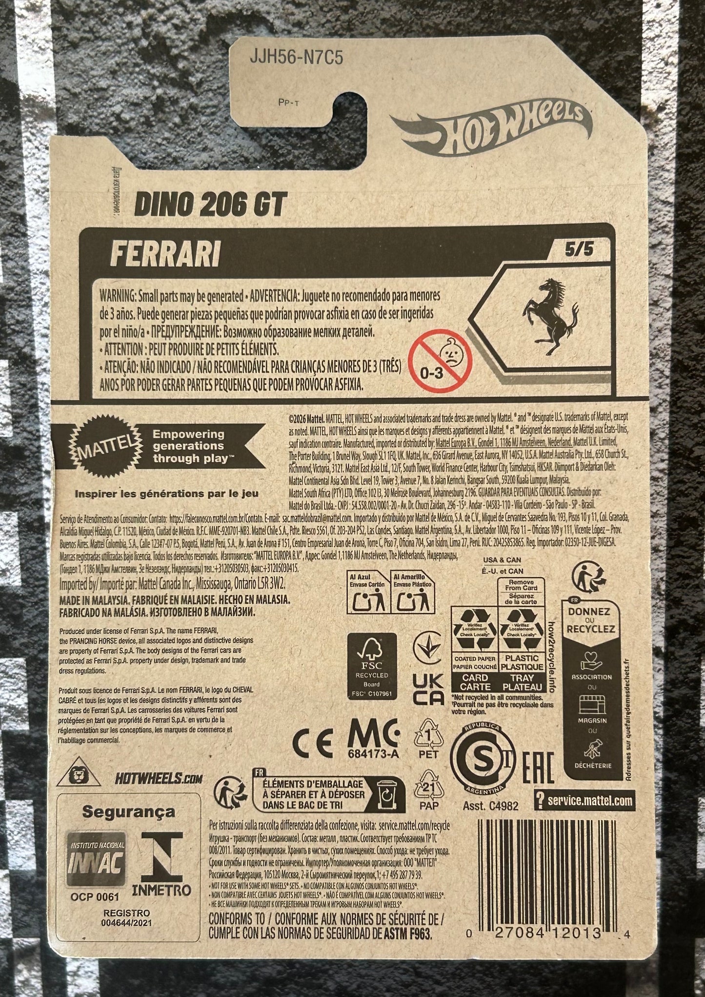 Mattel Hot Wheels Diecast Basic 1:64 - Dino 206 GT Ferrari (2026)