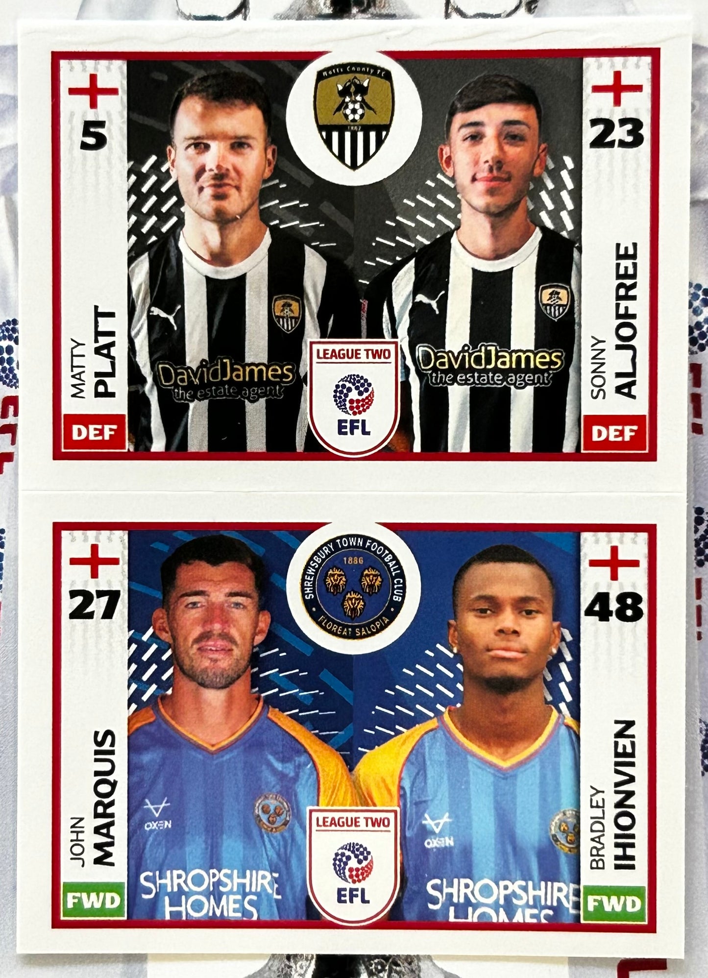 Panini EFL 2025-26 Sticker Collection - Single LEAGUE TWO Stickers (#693 - #788)