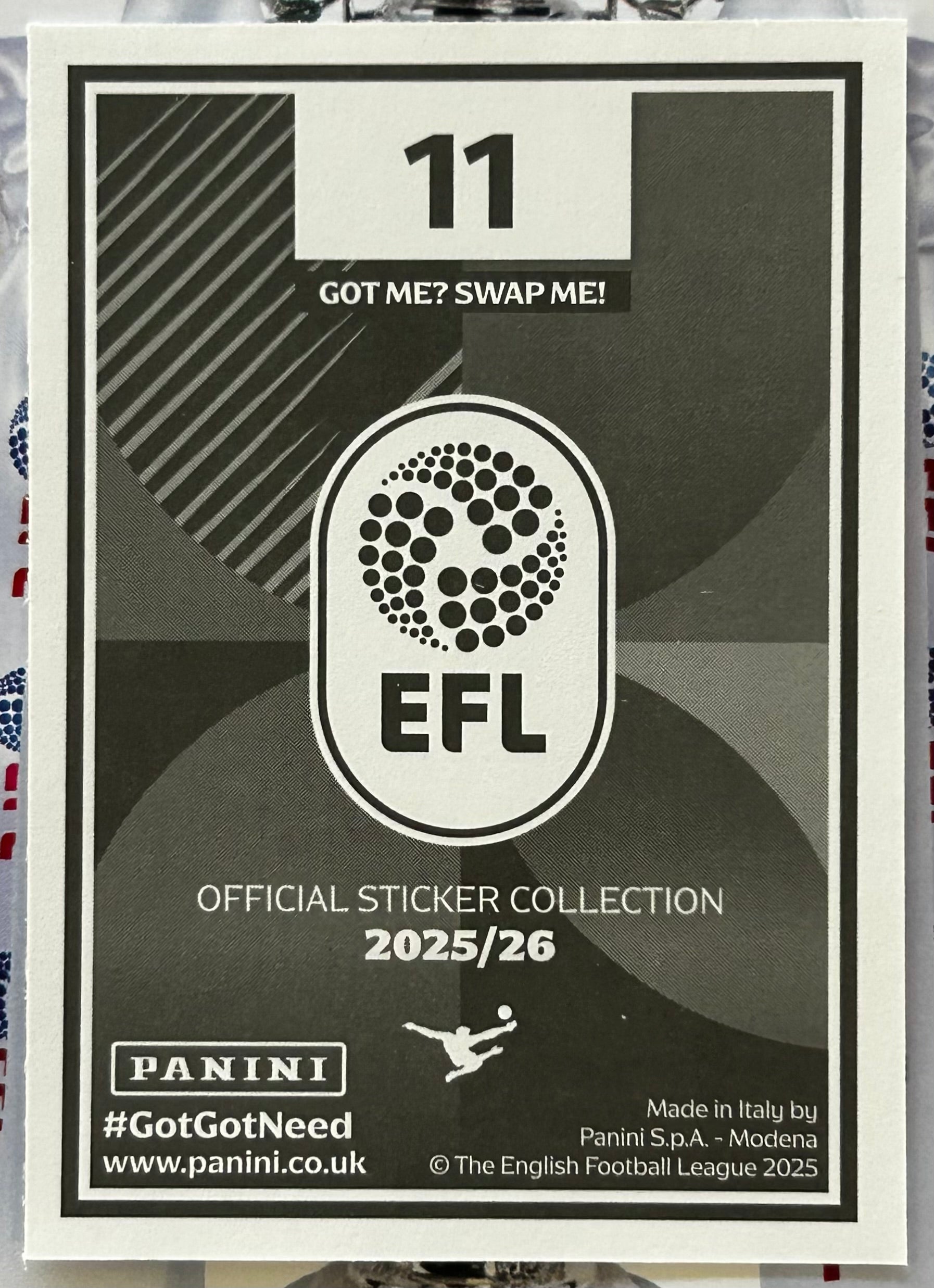 Panini EFL 2025-26 Sticker Collection - LEAGUE ONE PLAY-OFF (CHARLTON ...