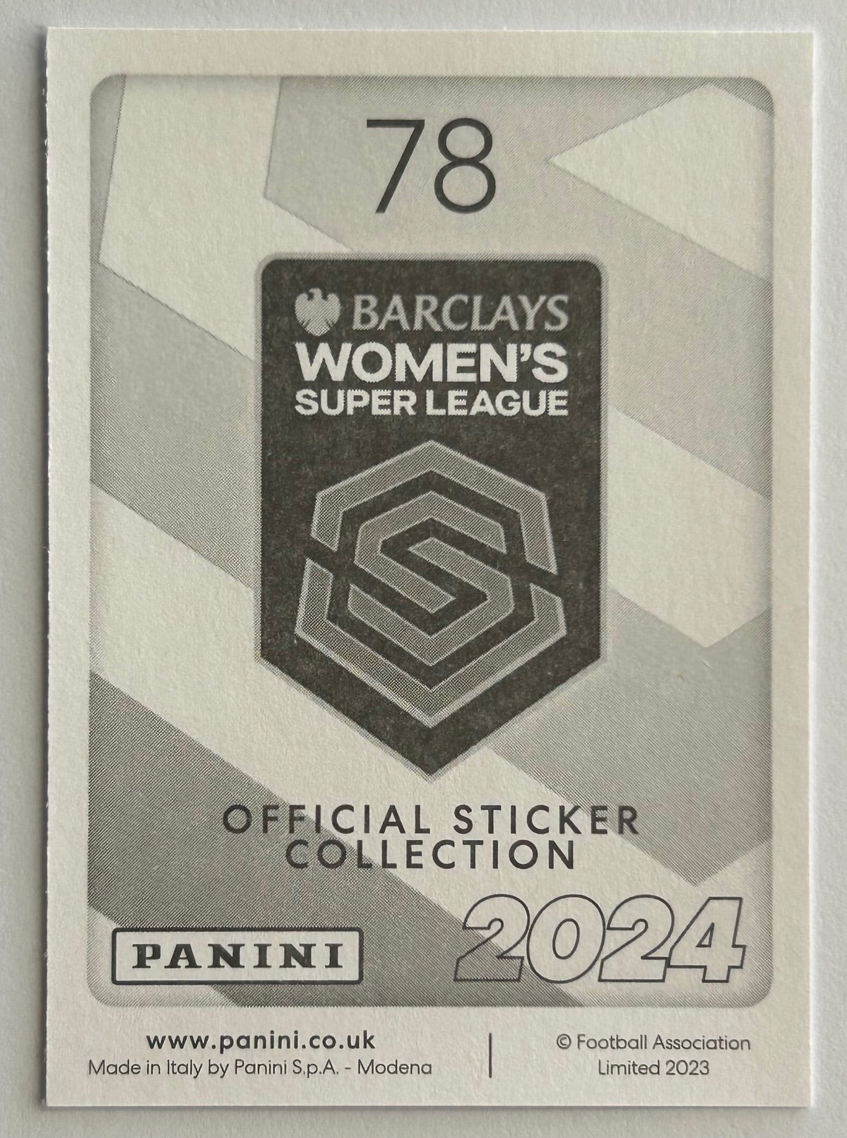 Panini Barclays Women's Super League 2024 - Single ASTON VILLA Stickers (#67 - #83)