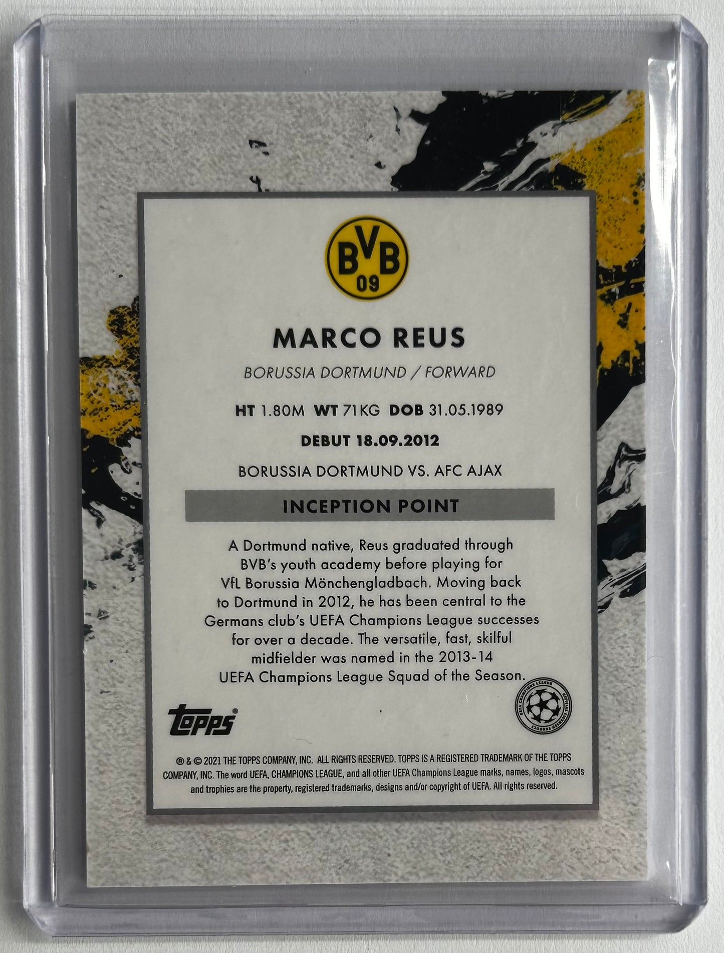 2020-21 Topps Inception UCL - MARCO REUS (BORUSSIA DORTMUND) Star Quality