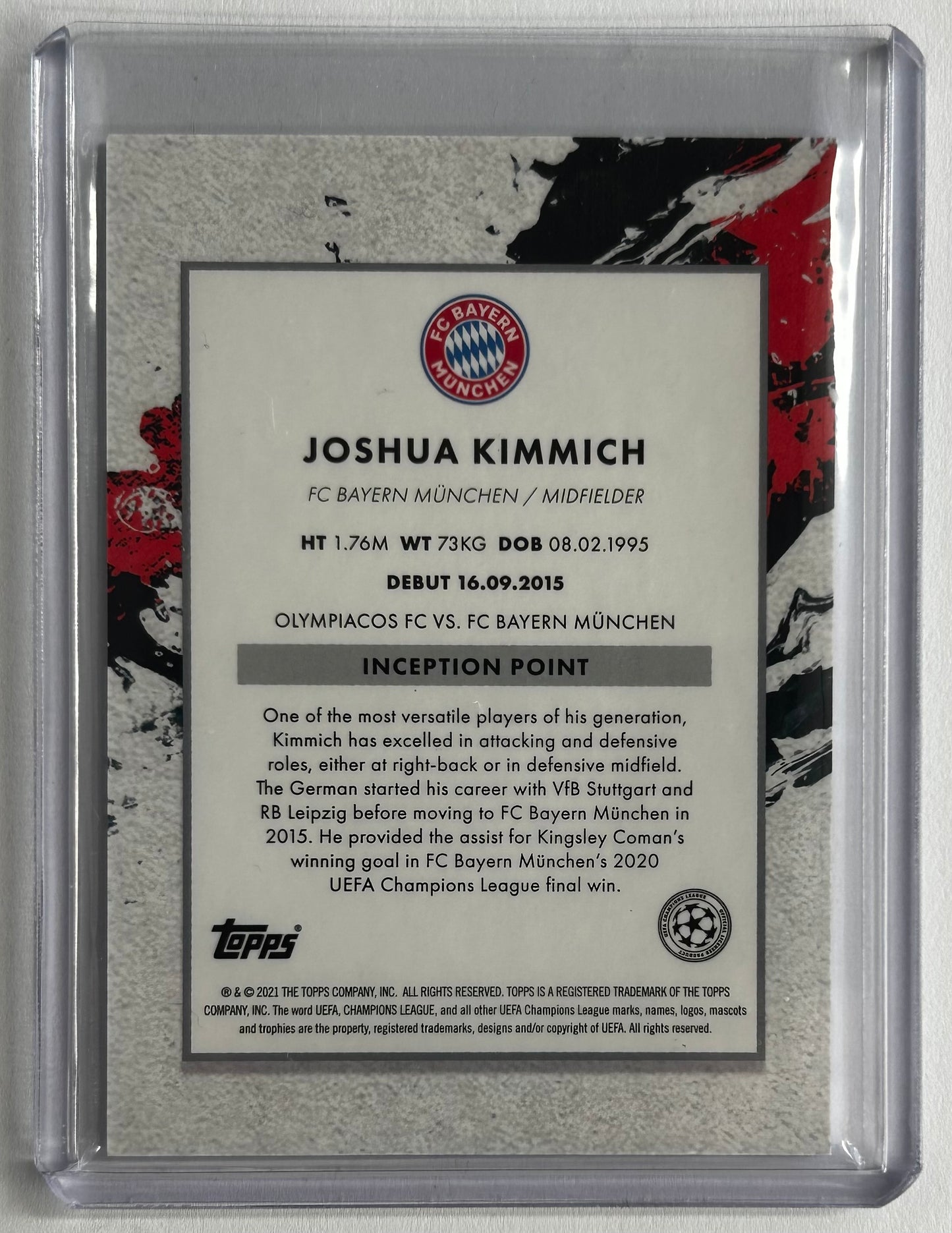 2020-21 Topps Inception UCL - JOSHUA KIMMICH (BAYERN MUNICH) Star Quality