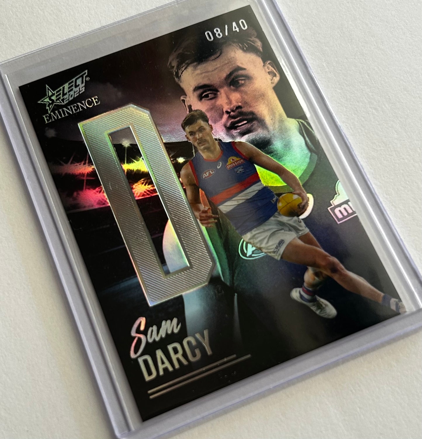 2025 AFL Select Eminence - SAM DARCY (WESTERN BULLDOGS) Nameplate Platinum /40 NB297