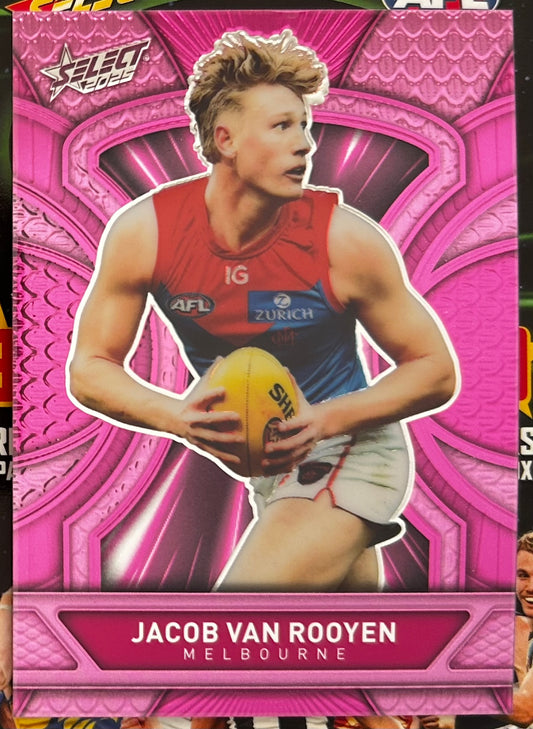 Select AFL 2025 Footy Stars - JACOB VAN ROOYEN (MELBOURNE) Pink Dragon Scales LDP54