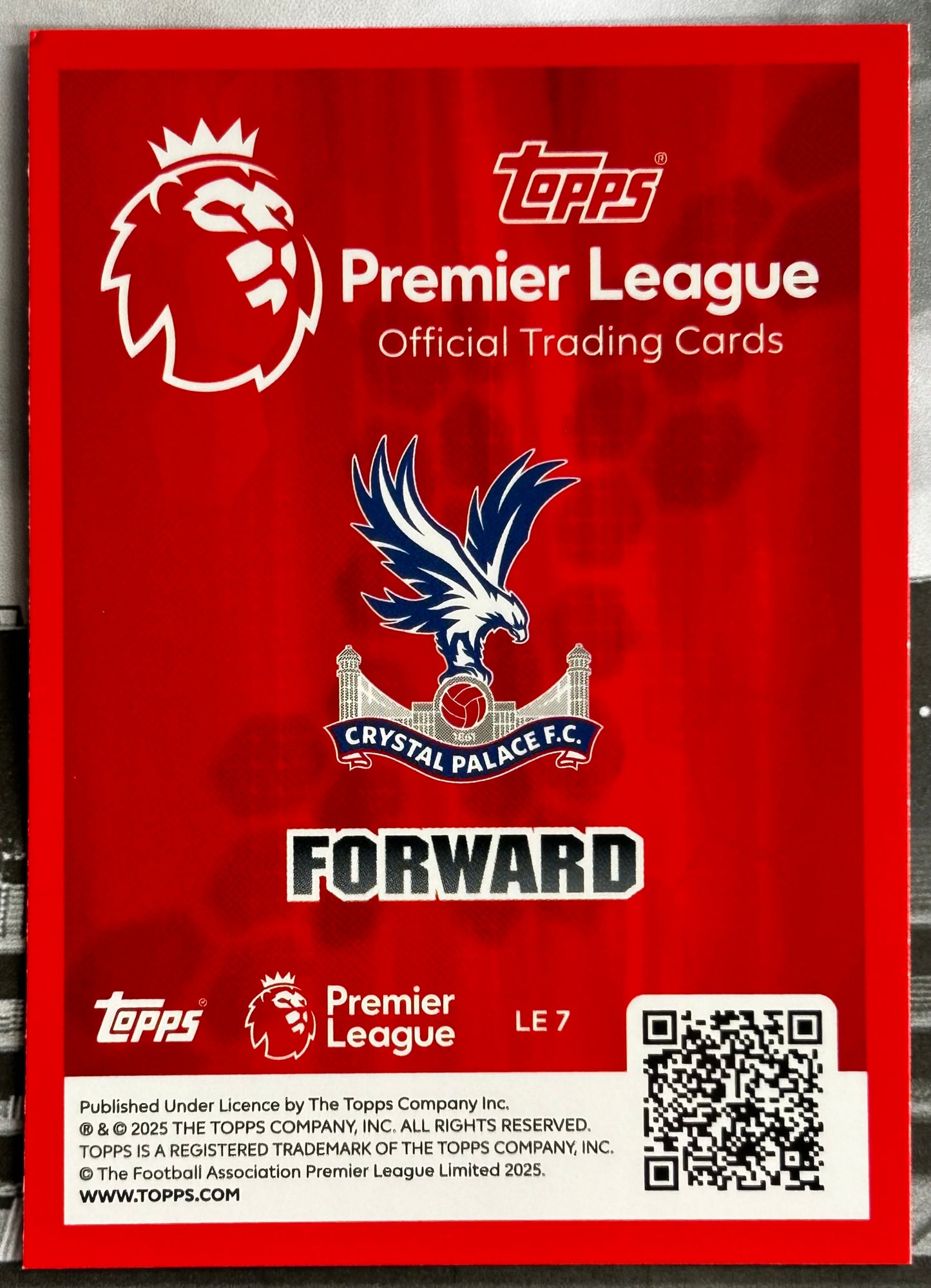 Topps Premier League 2026 Debut Edition - JEAN-PHILIPPE MATETA (CRYSTAL PALACE) Classic Limited Edition LE7