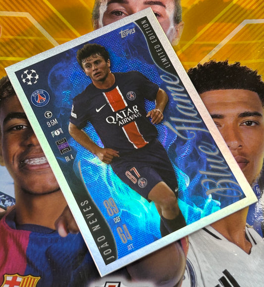 Topps 2024-25 Match Attax Extra UEFA - JOAO NEVES (PSG) Blue Flame Limited Edition #BL4