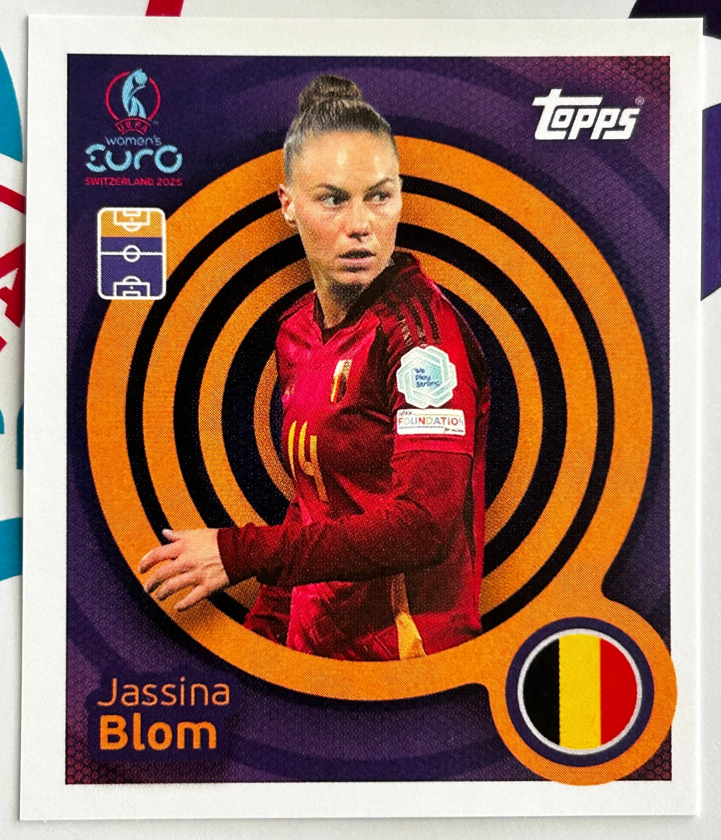 Topps UEFA Women's EURO 2025 Sticker Collection - JASSINA BLOM (BELGIUM) WEuro Hotshot #125
