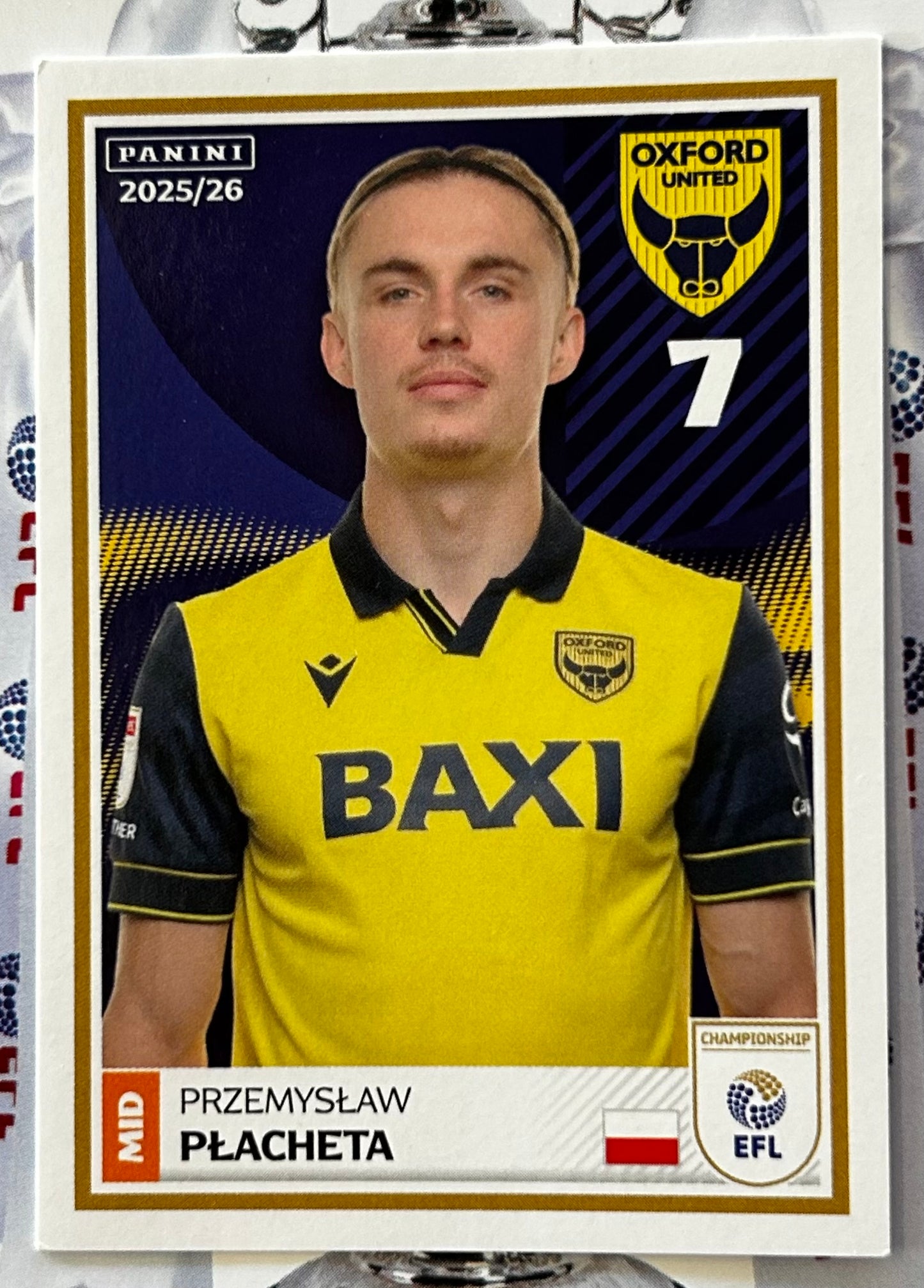Panini EFL 2025-26 Sticker Collection - Single OXFORD UNITED Stickers (#257 - #274)