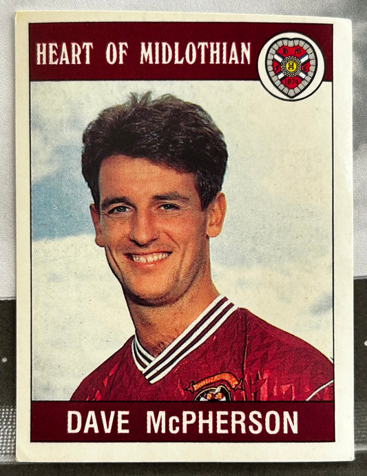 Panini Football 90 Sticker - DAVE McPHERSON (HEART OF MIDLOTHIAN) #402