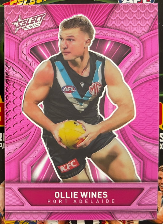 Select AFL 2025 Footy Stars - OLLIE WINES (PORT ADELAIDE) Pink Dragon Scales LDP65