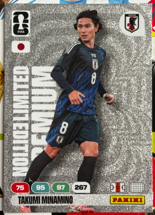 Panini FIFA World Cup 2026 Adrenalyn XL - TAKUMI MINAMINO (JAPAN) Premium Limited Edition