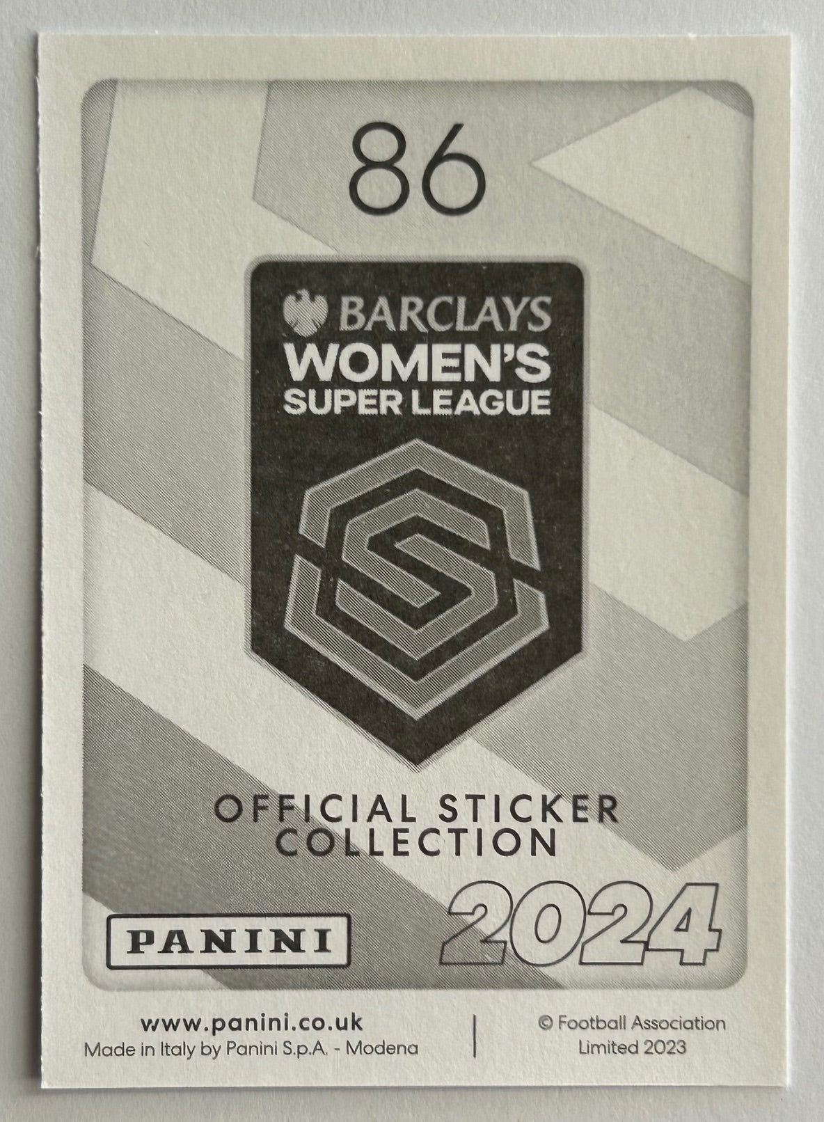 Panini Barclays Women's Super League 2024 - Single BRIGHTON & HOVE ALBION Stickers (#84 - #100)