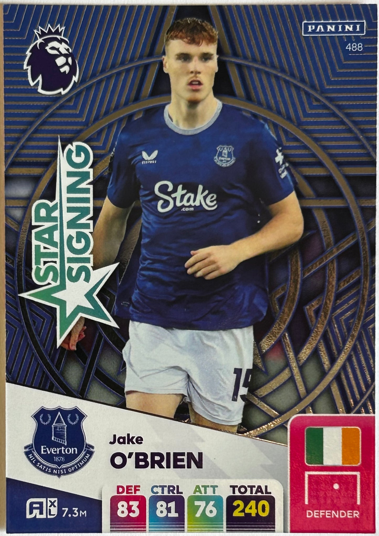 Panini Adrenalyn XL Premier League 2025 - JAKE O'BRIEN (EVERTON) Star Signing 488
