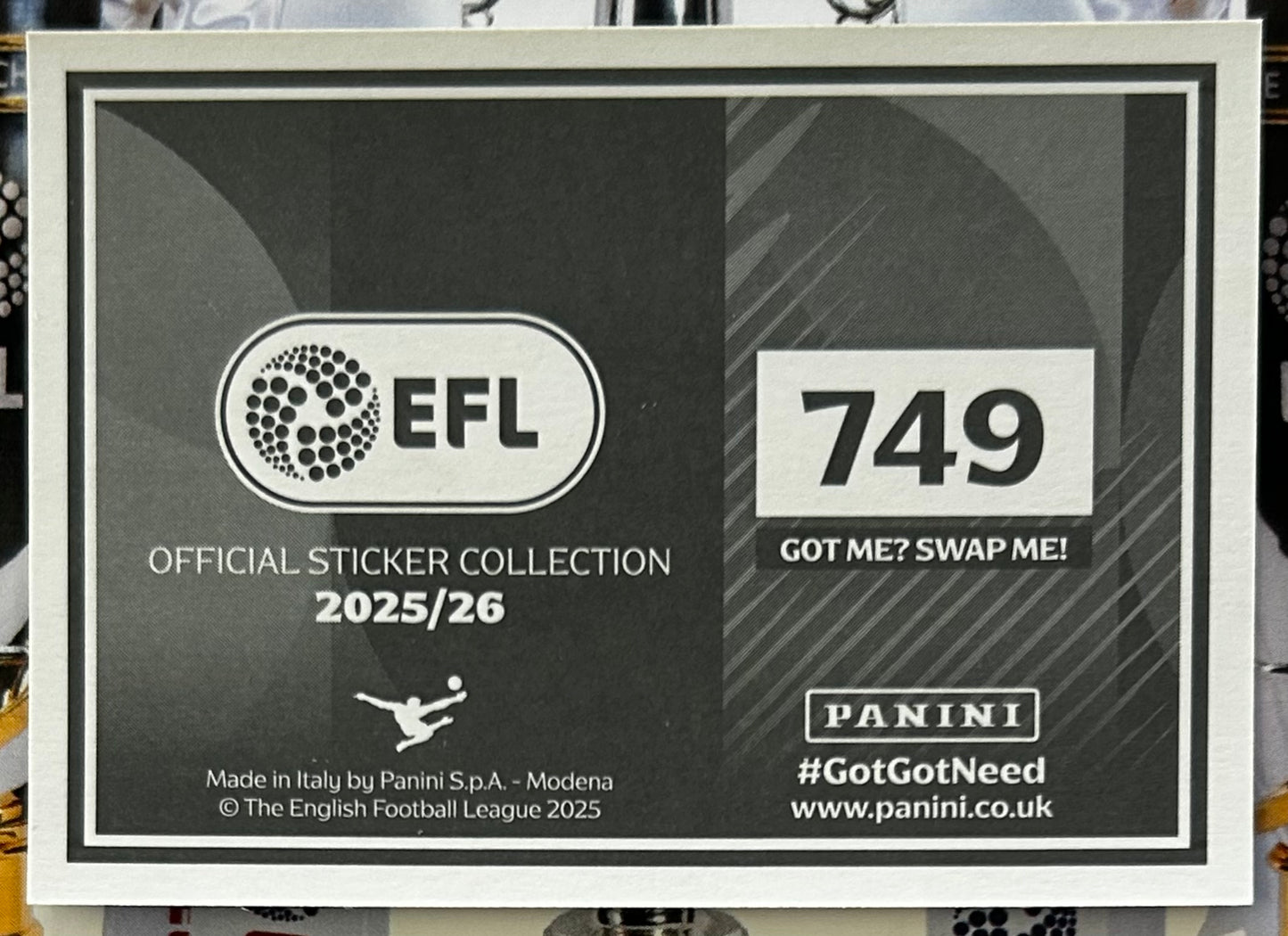 Panini EFL 2025-26 Sticker Collection - CLUB CREST (HARROGATE TOWN AFC) #749