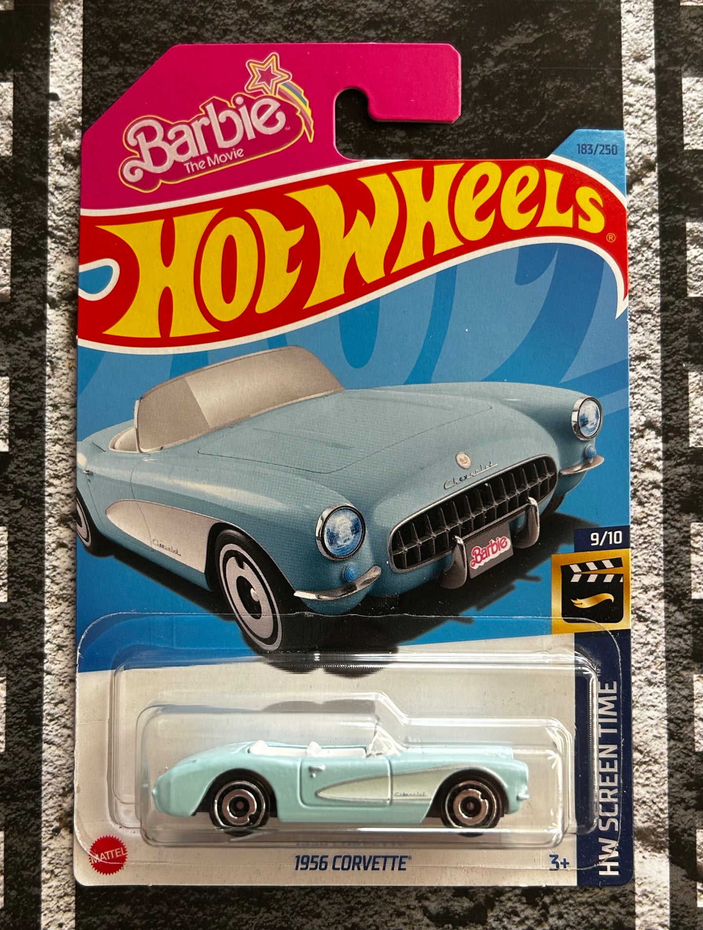 Mattel Hot Wheels Diecast Basic 1:64 - 1956 Corvette (Barbie The Movie) HW Screen Time