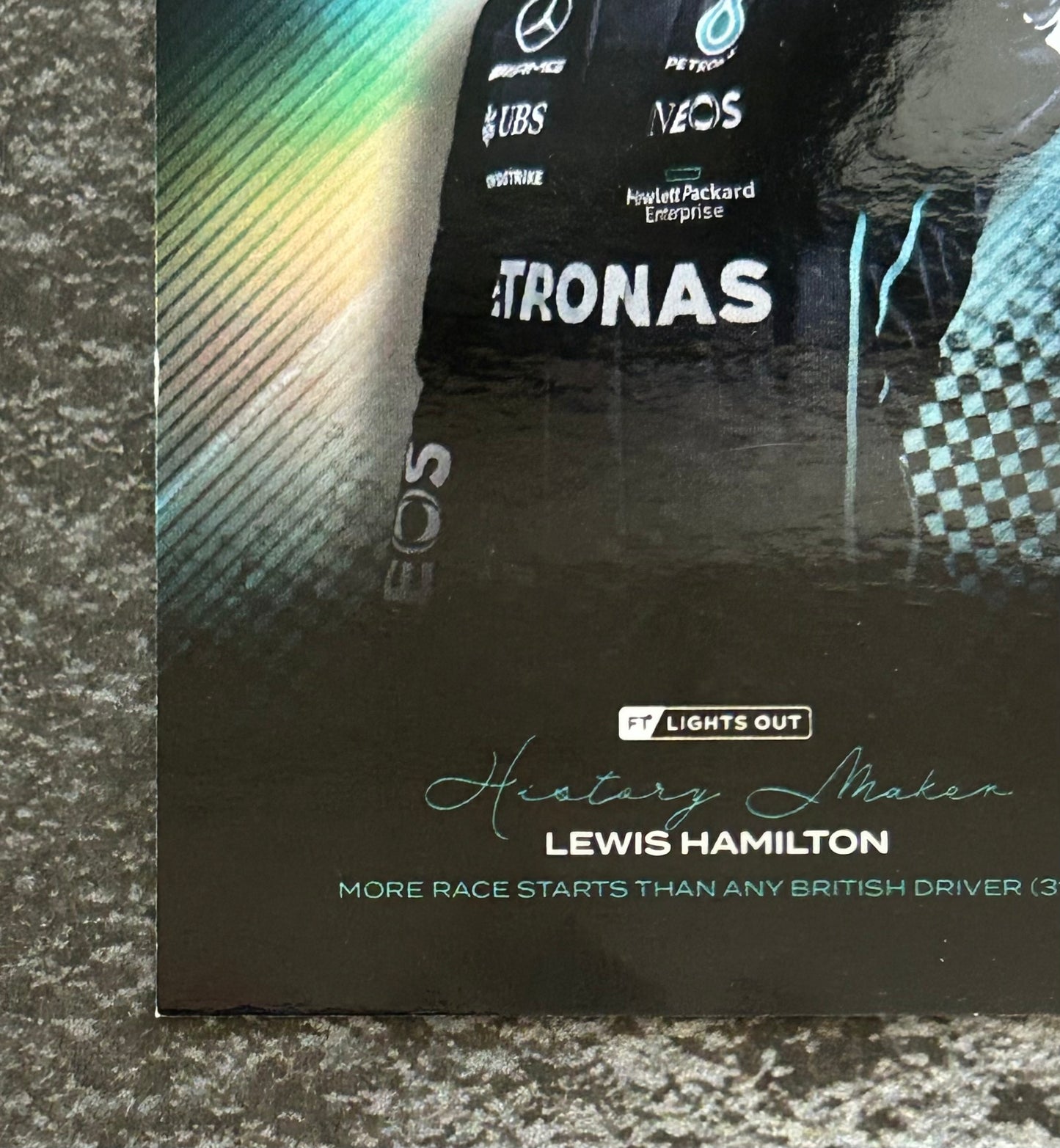 2022 Topps F1 Lights Out - LEWIS HAMILTON (MERCEDES) History Maker - Most Race Starts of Any British Driver