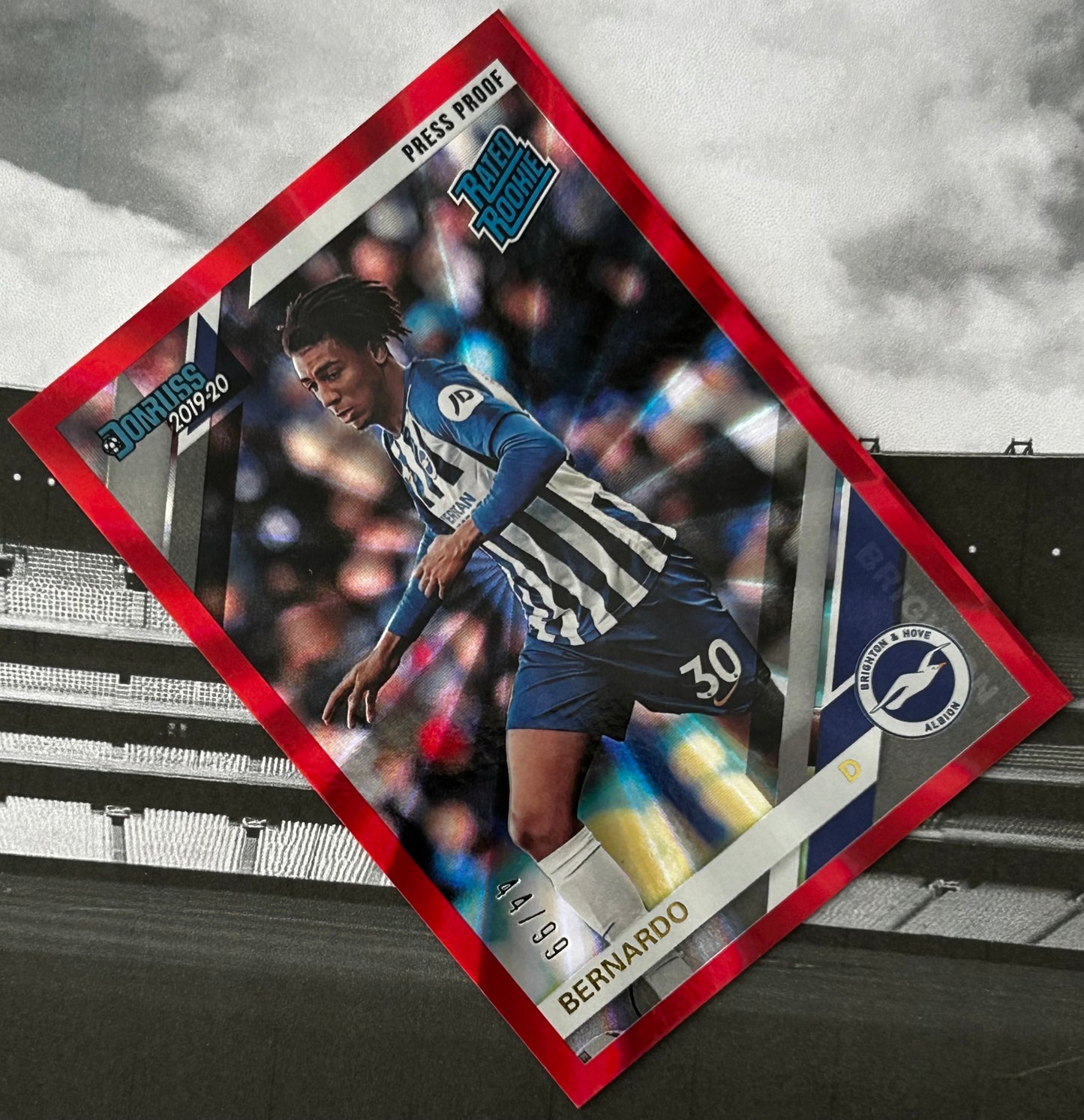2019-20 Panini Chronicles Donruss Soccer - BERNARDO (BRIGHTON) Press Proof Rated Rookie Red Laser #38 /99
