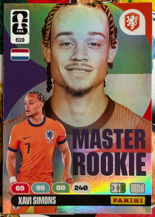 Panini FIFA World Cup 2026 Adrenalyn XL - XAVI SIMONS (NETHERLANDS) Master Rookie #619