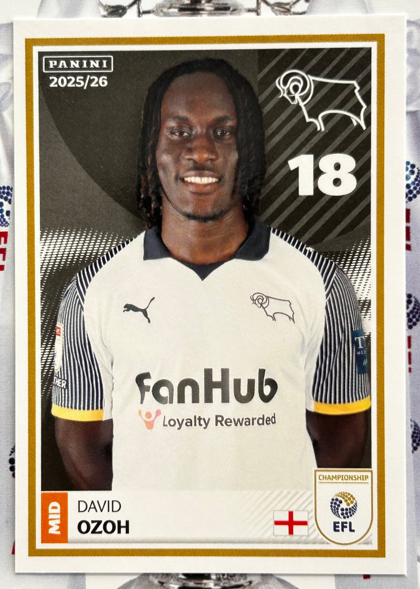 Panini EFL 2025-26 Sticker Collection - Single DERBY COUNTY Stickers (#107 - #124)
