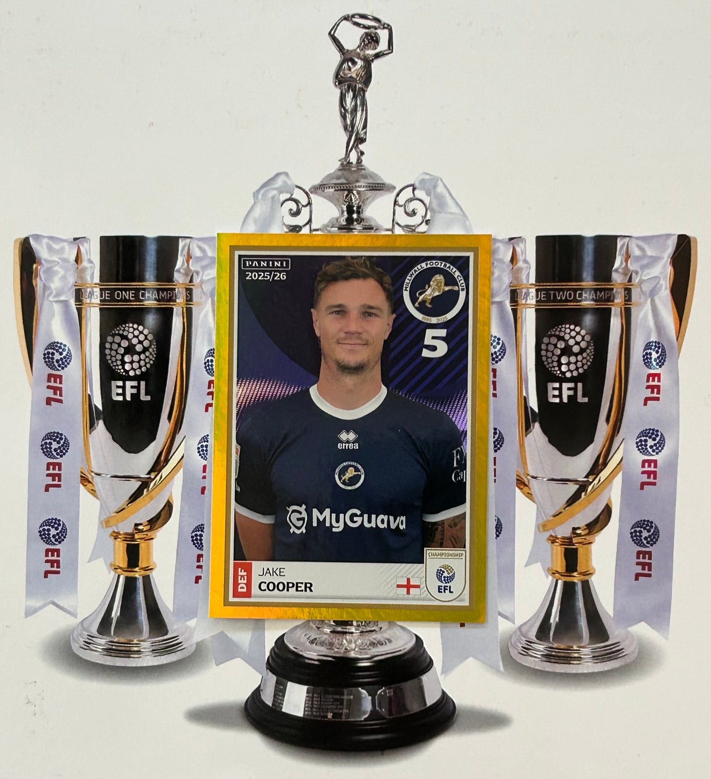 Panini EFL 2025-26 Sticker Collection - JAKE COOPER (MILLWALL) Gold Captain Parallel #201