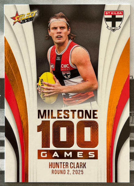 Select AFL Footy Stars 2026 - HUNTER CLARKE (ST KILDA) Milestone 100 Games MG82