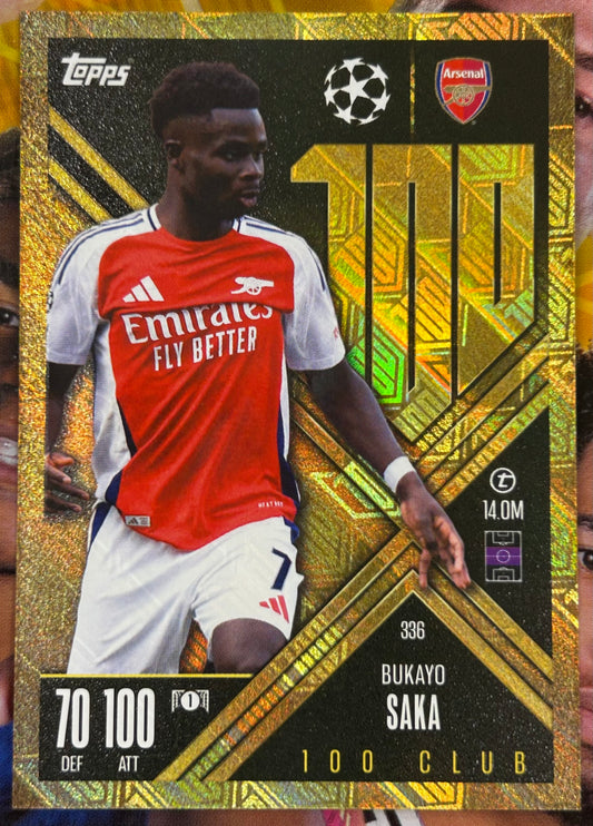 Topps 2024-25 Match Attax Extra UEFA - BUKAYO SAKA (ARSENAL) 100 Club #336