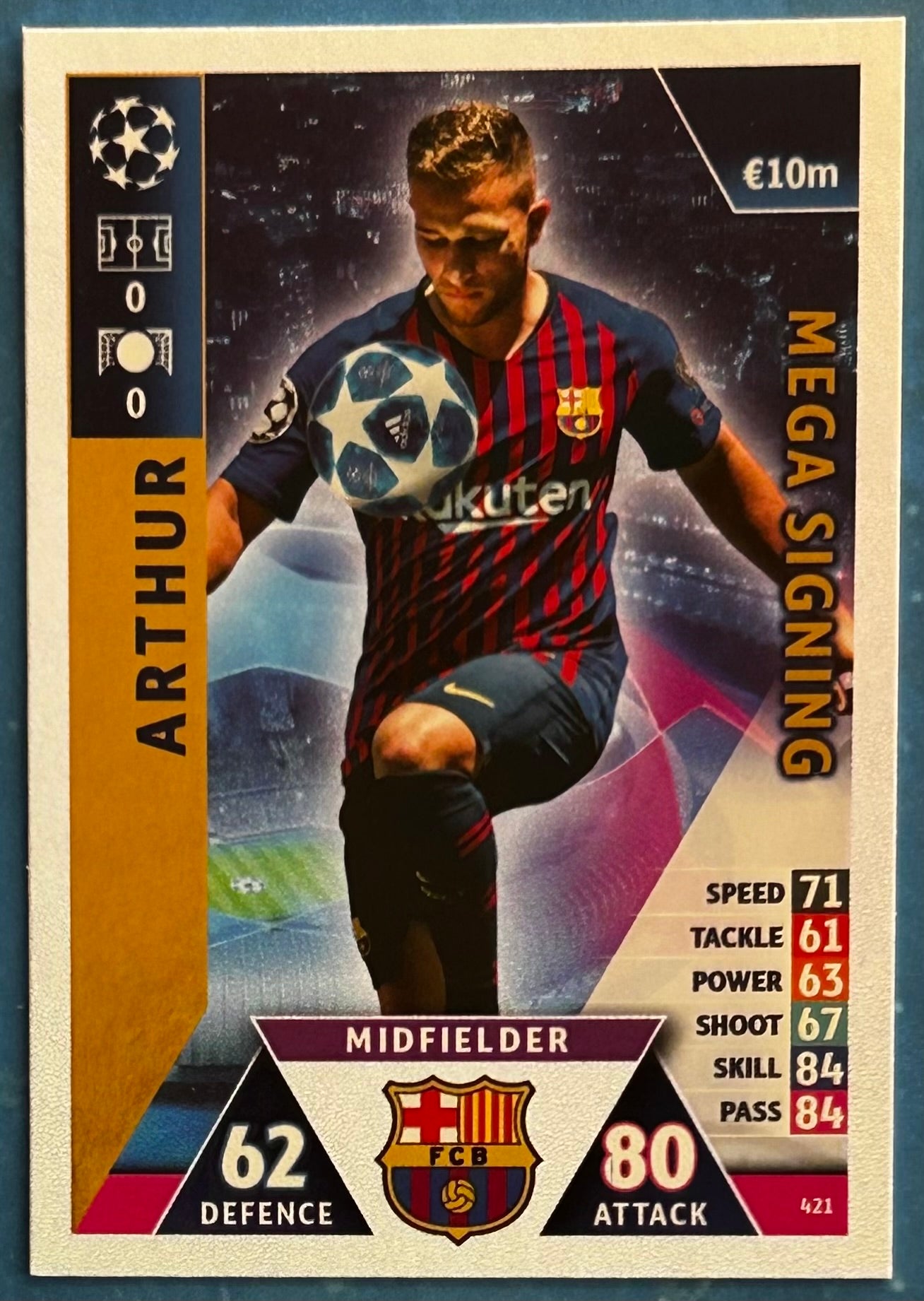 Topps Match Attax UEFA Champions League 2018-19 - ARTHUR (FC BARCELONA) Mega Signing Foil Insert #421