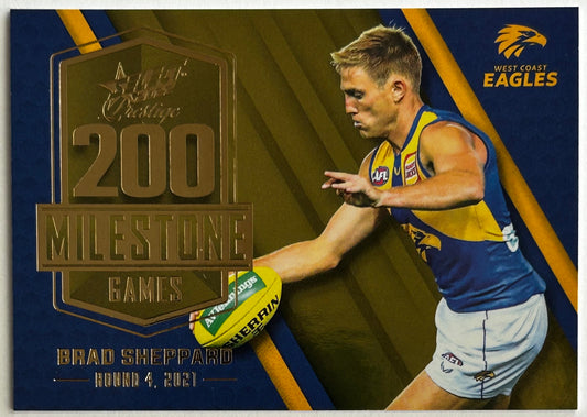 2022 AFL Select Prestige - BRAD SHEPPARD (WEST COAST EAGLES) Milestones MGP79 /195