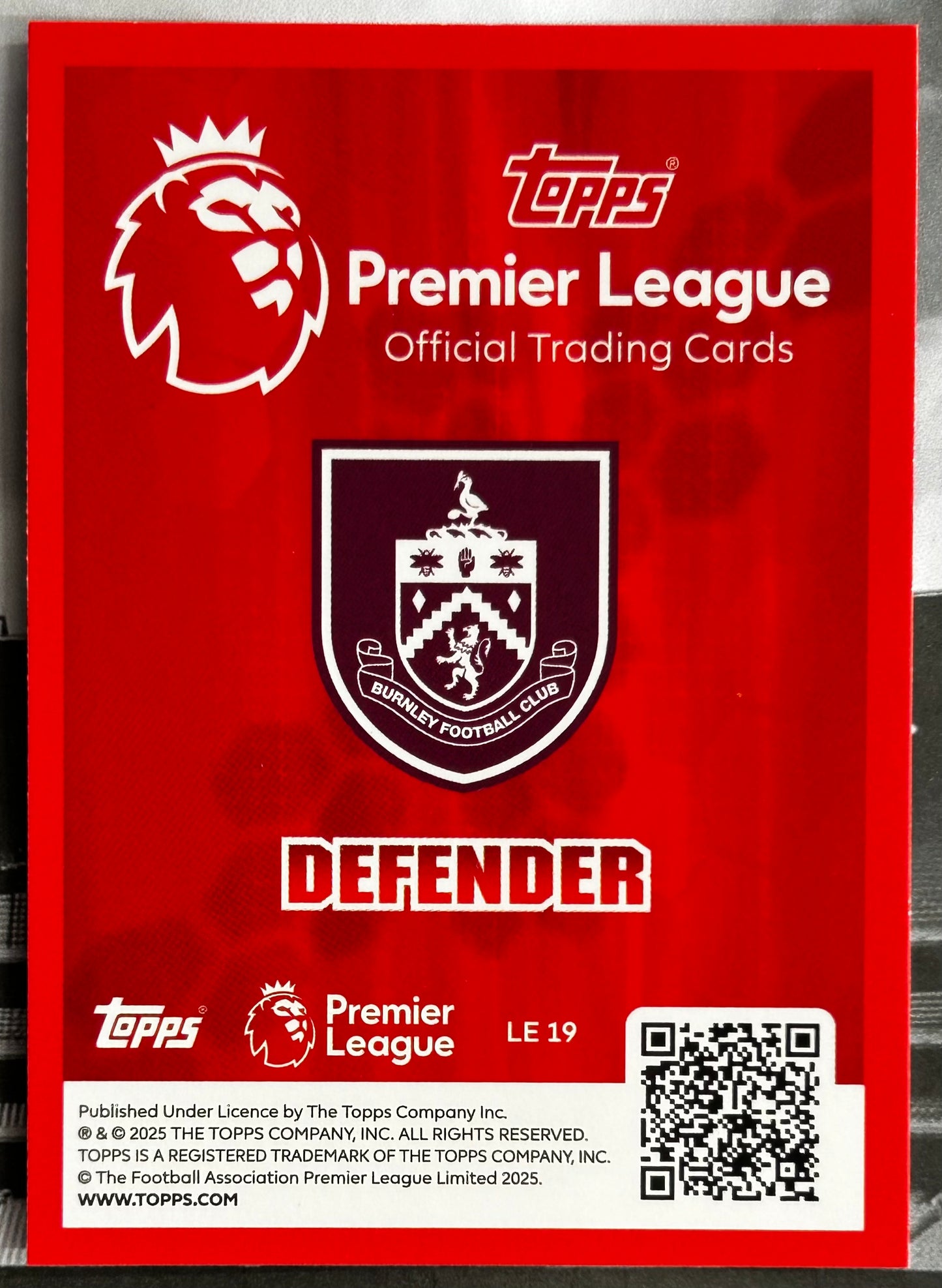 Topps Premier League 2026 Debut Edition - CONNOR ROBERTS (BURNLEY) Classic Limited Edition LE19