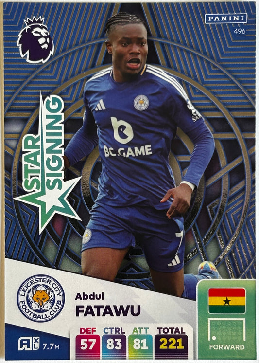 Panini Adrenalyn XL Premier League 2025 - ABDUL FATAWU (LEICESTER CITY) Star Signing 496