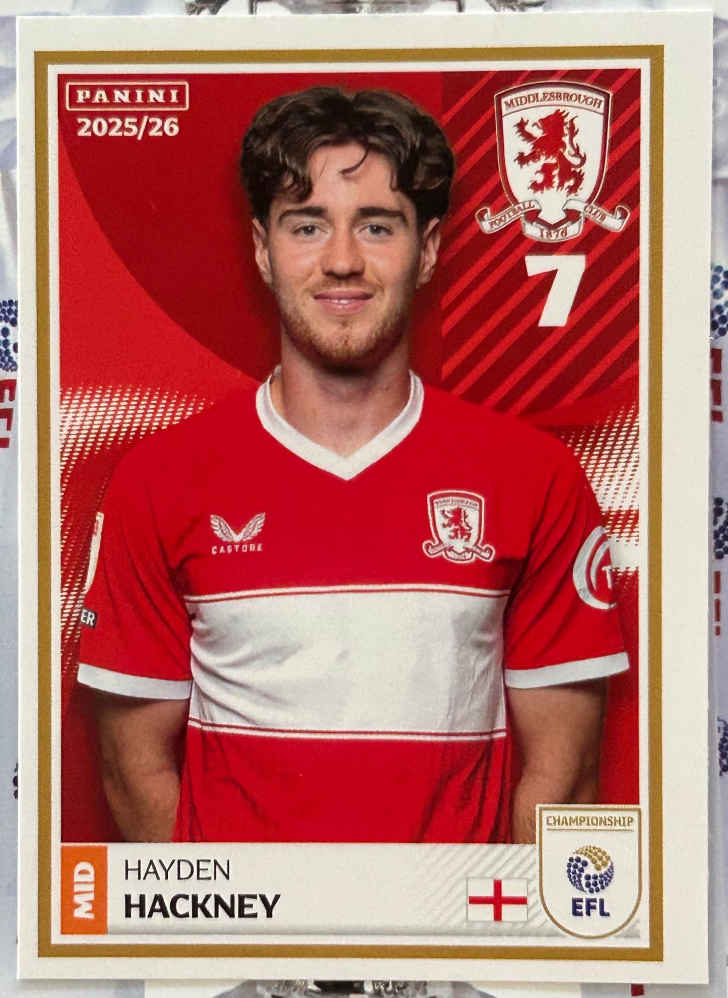 Panini EFL 2025-26 Sticker Collection - Single MIDDLESBROUGH Stickers (#179 - #196)