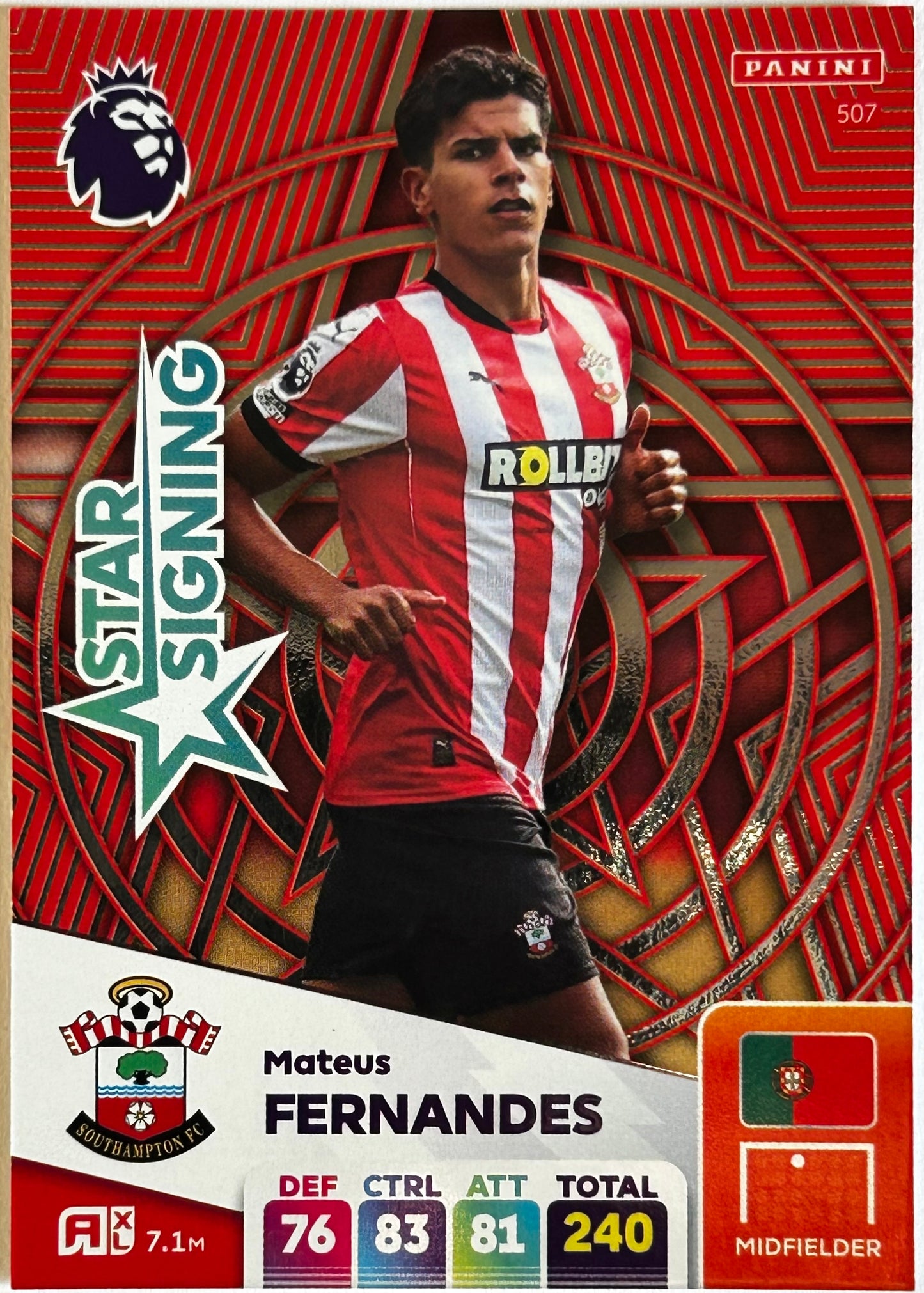 Panini Adrenalyn XL Premier League 2025 - MATEUS FERNANDES (SOUTHAMPTON) Star Signing 507