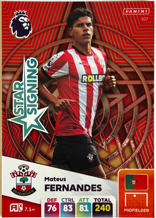Panini Adrenalyn XL Premier League 2025 - MATEUS FERNANDES (SOUTHAMPTON) Star Signing 507