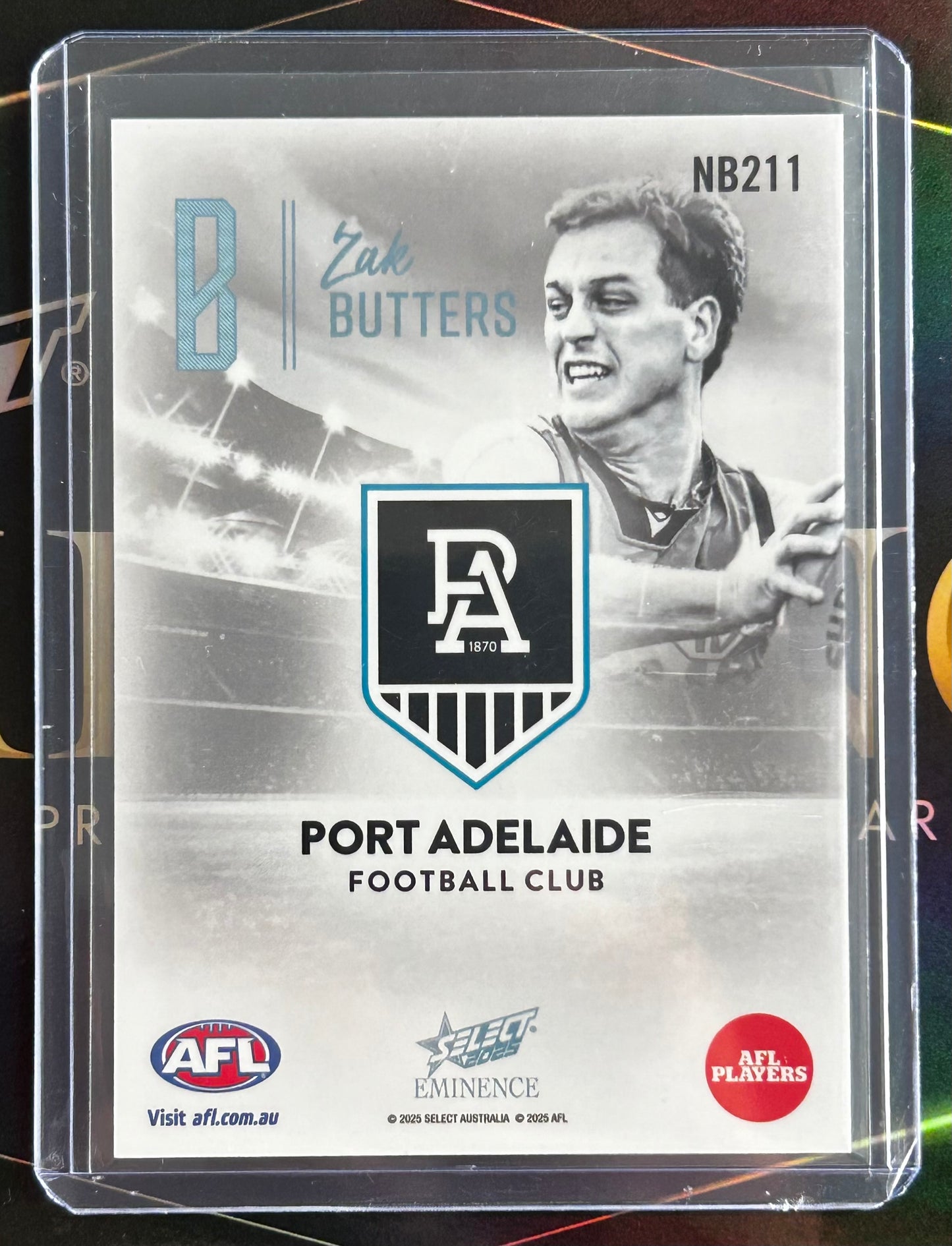 2025 AFL Select Eminence - ZAK BUTTERS (PORT ADELAIDE) Nameplate Platinum /40 NB211
