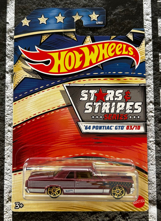 Mattel Hot Wheels Diecast 1:64 - '64 Pontiac GTO 03/10 Stars & Stripes Series